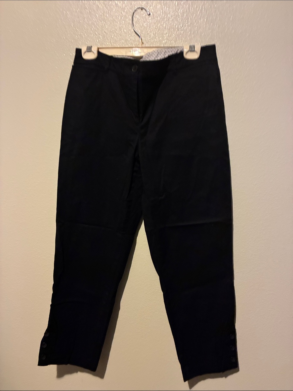 Talbots Black Ankle Button Crop Pants